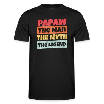 Dad Father Grandpa Gift Idea Papaw Saying Humor - Men's Functional T-Shirt - black - Front - AI Model Male 178 dark (178cm)