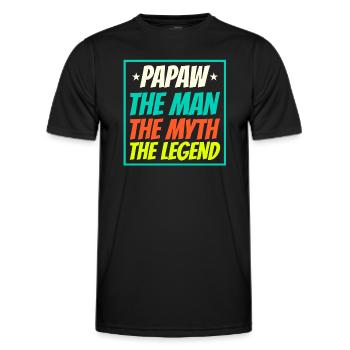 Papa Vater Opa Geschenkidee Papaw Spruch Retro - Männer Funktions-T-Shirt - Schwarz - Vorne - AI Model Male 178 dark (178cm)