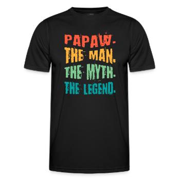 Papa Père Grand-père Idée Cadeau Papaw Dire Humour - T-shirt sport Homme - noir - Devant - AI Model Male 178 dark (178cm)