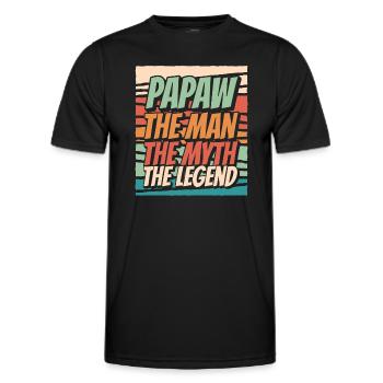 Dad Father Grandpa Gift Idea Papaw Saying Retro - Men's Functional T-Shirt - black - Front - AI Model Male 178 dark (178cm)