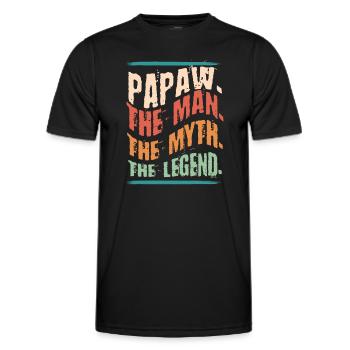 Papa Vater Opa Geschenkidee Papaw Spruch Humor - Männer Funktions-T-Shirt - Schwarz - Vorne - AI Model Male 178 dark (178cm)