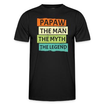 Dad Father Grandpa Gift Idea Papaw Saying Retro - Men's Functional T-Shirt - black - Front - AI Model Male 178 dark (178cm)