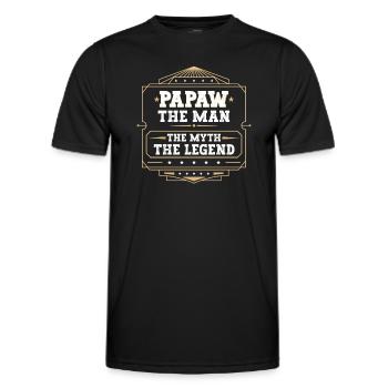 Dad Father Grandpa Gift Idea Papaw Saying Retro - Men's Functional T-Shirt - black - Front - AI Model Male 178 dark (178cm)