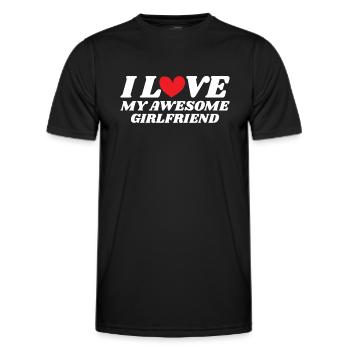 Paare Liebe Herz Freund Geschenkidee Beziehung - Männer Funktions-T-Shirt - Schwarz - Vorne - AI Model Male 178 dark (178cm)