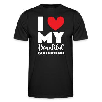 Paare Liebe Herz Freund Geschenkidee Beziehung - Männer Funktions-T-Shirt - Schwarz - Vorne - AI Model Male 178 dark (178cm)
