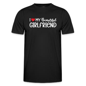 Paare Liebe Herz Freund Geschenkidee Beziehung - Männer Funktions-T-Shirt - Schwarz - Vorne - AI Model Male 178 dark (178cm)