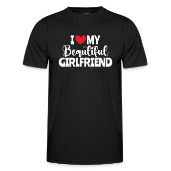 Paare Liebe Herz Freund Geschenkidee Beziehung - Männer Funktions-T-Shirt - Schwarz - Vorne - AI Model Male 178 dark (178cm)