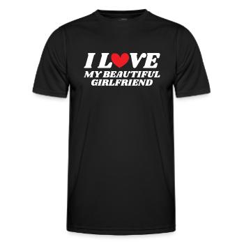 Paare Liebe Herz Freund Geschenkidee Beziehung - Männer Funktions-T-Shirt - Schwarz - Vorne - AI Model Male 178 dark (178cm)