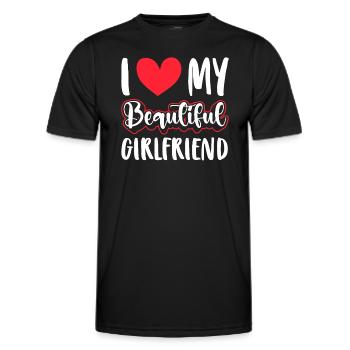 Paare Liebe Herz Freund Geschenkidee Beziehung - Männer Funktions-T-Shirt - Schwarz - Vorne - AI Model Male 178 dark (178cm)