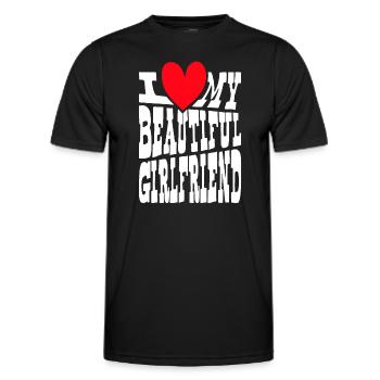 Paare Liebe Herz Freund Geschenkidee Beziehung - Männer Funktions-T-Shirt - Schwarz - Vorne - AI Model Male 178 dark (178cm)