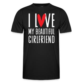 Paare Liebe Herz Freund Geschenkidee Beziehung - Männer Funktions-T-Shirt - Schwarz - Vorne - AI Model Male 178 dark (178cm)