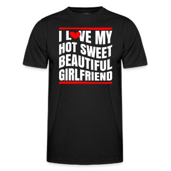 Paare Liebe Herz Freund Geschenkidee Beziehung - Männer Funktions-T-Shirt - Schwarz - Vorne - AI Model Male 178 dark (178cm)