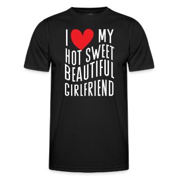 Paare Liebe Herz Freund Geschenkidee Beziehung - Männer Funktions-T-Shirt - Schwarz - Vorne - AI Model Male 178 dark (178cm)