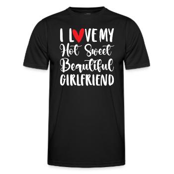 Paare Liebe Herz Freund Geschenkidee Beziehung - Männer Funktions-T-Shirt - Schwarz - Vorne - AI Model Male 178 dark (178cm)