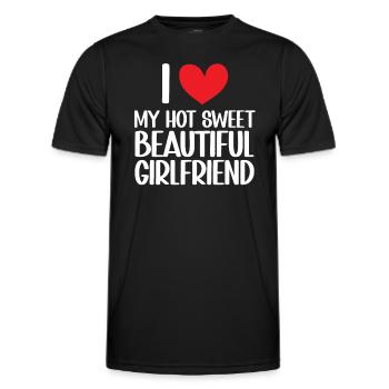Paare Liebe Herz Freund Geschenkidee Beziehung - Männer Funktions-T-Shirt - Schwarz - Vorne - AI Model Male 178 dark (178cm)