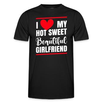 Paare Liebe Herz Freund Geschenkidee Beziehung - Männer Funktions-T-Shirt - Schwarz - Vorne - AI Model Male 178 dark (178cm)