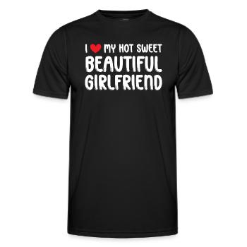 Paare Liebe Herz Freund Geschenkidee Beziehung - Männer Funktions-T-Shirt - Schwarz - Vorne - AI Model Male 178 dark (178cm)