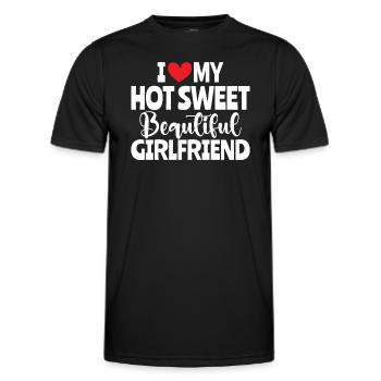 Paare Liebe Herz Freund Geschenkidee Beziehung - Männer Funktions-T-Shirt - Schwarz - Vorne - AI Model Male 178 dark (178cm)