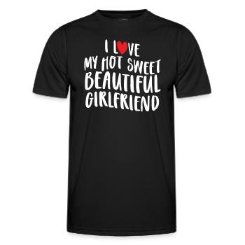 Paare Liebe Herz Freund Geschenkidee Beziehung - Männer Funktions-T-Shirt - Schwarz - Vorne - AI Model Male 178 dark (178cm)