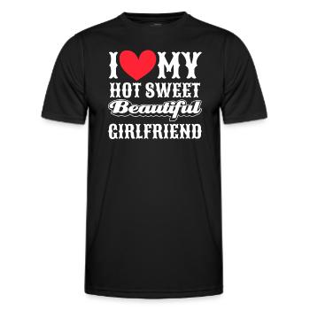 Paare Liebe Herz Freund Geschenkidee Beziehung - Männer Funktions-T-Shirt - Schwarz - Vorne - AI Model Male 178 dark (178cm)