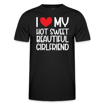 Paare Liebe Herz Freund Geschenkidee Beziehung - Männer Funktions-T-Shirt - Schwarz - Vorne - AI Model Male 178 dark (178cm)