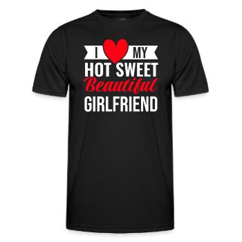 Paare Liebe Herz Freund Geschenkidee Beziehung - Männer Funktions-T-Shirt - Schwarz - Vorne - AI Model Male 178 dark (178cm)