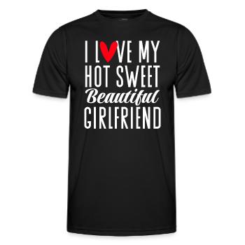 Paare Liebe Herz Freund Geschenkidee Beziehung - Männer Funktions-T-Shirt - Schwarz - Vorne - AI Model Male 178 dark (178cm)