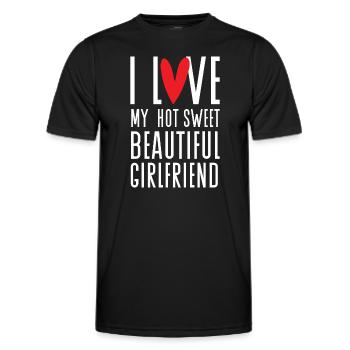 Paare Liebe Herz Freund Geschenkidee Beziehung - Männer Funktions-T-Shirt - Schwarz - Vorne - AI Model Male 178 dark (178cm)