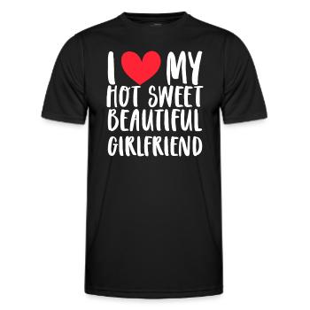 Paare Liebe Herz Freund Geschenkidee Beziehung - Männer Funktions-T-Shirt - Schwarz - Vorne - AI Model Male 178 dark (178cm)