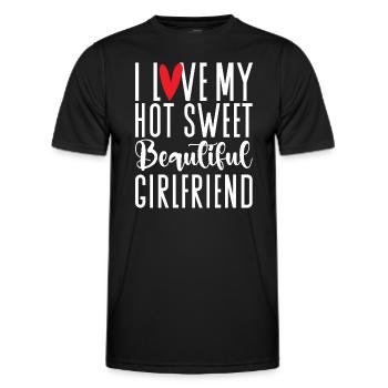 Paare Liebe Herz Freund Geschenkidee Beziehung - Männer Funktions-T-Shirt - Schwarz - Vorne - AI Model Male 178 dark (178cm)