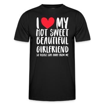 Ich Liebe Meine Freundin Paare Freund Geschenkidee - Männer Funktions-T-Shirt - Schwarz - Vorne - AI Model Male 178 dark (178cm)