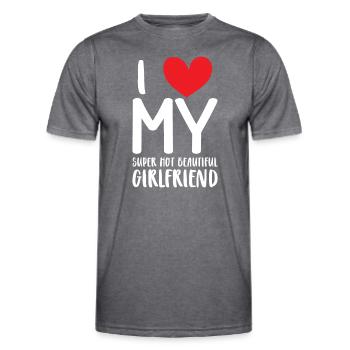 Ich Liebe Meine Freundin Paare Freund Geschenkidee - Männer Funktions-T-Shirt - dunkle Melange  - Vorne - AI Model Male 178 dark (178cm)