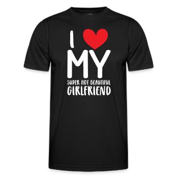 Ich Liebe Meine Freundin Paare Freund Geschenkidee - Männer Funktions-T-Shirt - Schwarz - Vorne - AI Model Male 178 dark (178cm)
