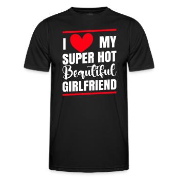 Ich Liebe Meine Freundin Paare Freund Geschenkidee - Männer Funktions-T-Shirt - Schwarz - Vorne - AI Model Male 178 dark (178cm)