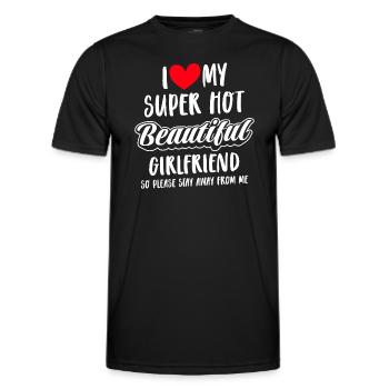 I Love My Girlfriend Couples Boyfriend Gift Idea - Men's Functional T-Shirt - black - Front - AI Model Male 178 dark (178cm)