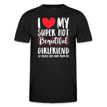 I Love My Girlfriend Couples Boyfriend Gift Idea - Men's Functional T-Shirt - black - Front - AI Model Male 178 dark (178cm)