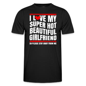 I Love My Girlfriend Couples Boyfriend Gift Idea - Men's Functional T-Shirt - black - Front - AI Model Male 178 dark (178cm)
