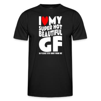 I Love My Girlfriend Couples Boyfriend Gift Idea - Men's Functional T-Shirt - black - Front - AI Model Male 178 dark (178cm)