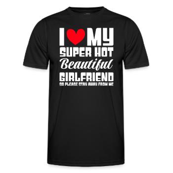 Ich Liebe Meine Freundin Paare Freund Geschenkidee - Männer Funktions-T-Shirt - Schwarz - Vorne - AI Model Male 178 dark (178cm)