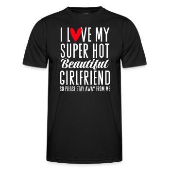 I Love My Girlfriend Couples Boyfriend Gift Idea - Men's Functional T-Shirt - black - Front - AI Model Male 178 dark (178cm)