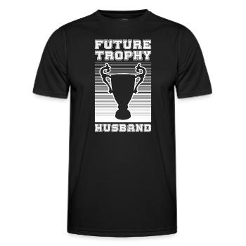 Husband Groom Marriage Engagement Gift Idea - Men's Functional T-Shirt - black - Front - AI Model Male 178 dark (178cm)