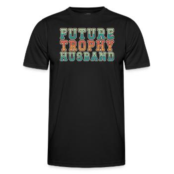 Husband Groom Marriage Engagement Gift Idea - Men's Functional T-Shirt - black - Front - AI Model Male 178 dark (178cm)