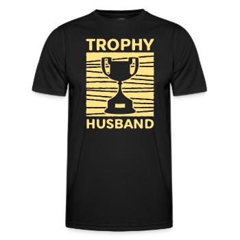 Husband Groom Marriage Wedding Gift Idea - Men's Functional T-Shirt - black - Front - AI Model Male 178 dark (178cm)