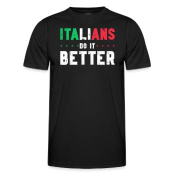 Italian Italy Funny Saying Gift Idea - Men's Functional T-Shirt - black - Front - AI Model Male 178 dark (178cm)