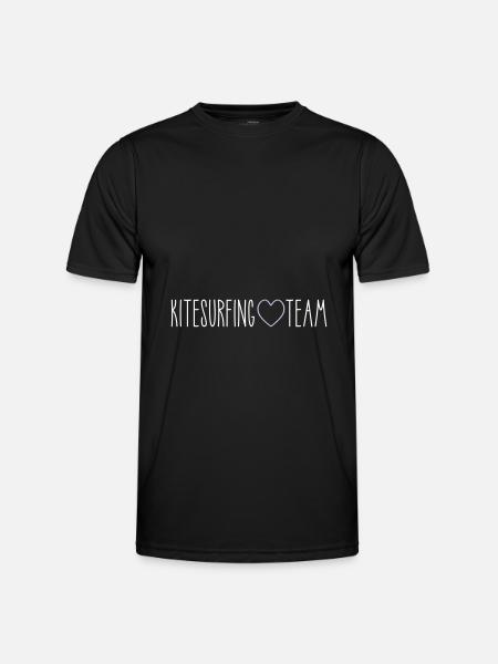 Kitesurfing Team Herz - Männer Funktions-T-Shirt - Schwarz