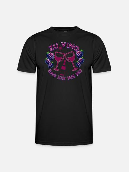 Vino nie no - Männer Funktions-T-Shirt - Schwarz
