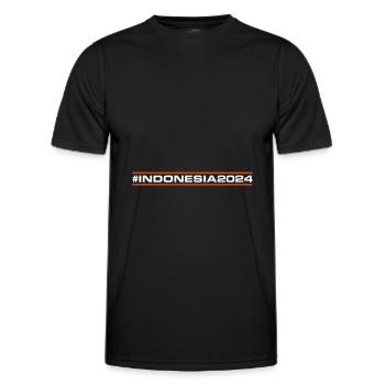 Indonesia 2024 - Men's Functional T-Shirt - black - Front - AI Model Male 178 dark (178cm)