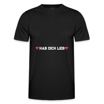 Hab Dich Lieb Herz - Männer Funktions-T-Shirt - Schwarz - Vorne - AI Model Male 178 dark (178cm)