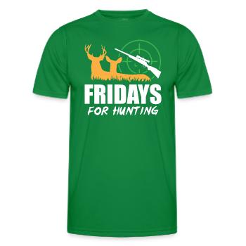 Fridays For Hunting - Männer Funktions-T-Shirt - Kelly Green - Vorne - AI Model Male 178 dark (178cm)