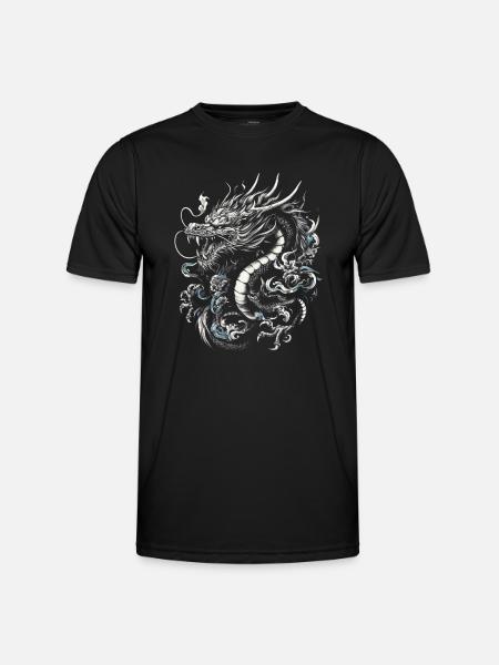 Chinesischer Drache - Männer Funktions-T-Shirt - Schwarz